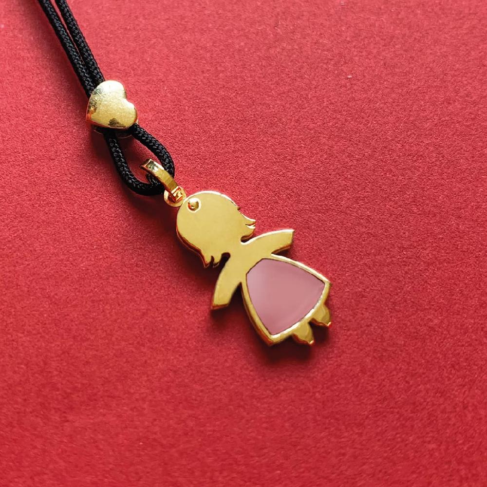 Unoaerre Collana con pendente in oro e smalto rosa bimba | UNOAERRE Gioielli Rilascio limitato