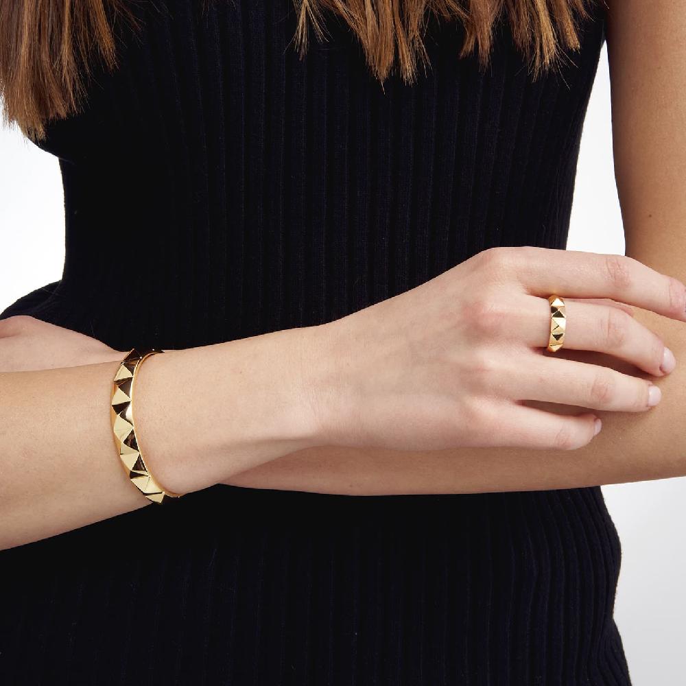 Unoaerre Bracciale rigido in bronzo dorato piramidi | UNOAERRE Gioielli Latest stili