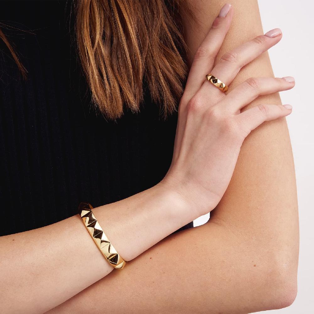 Unoaerre Bracciale rigido in bronzo dorato piramidi | UNOAERRE Gioielli Latest stili