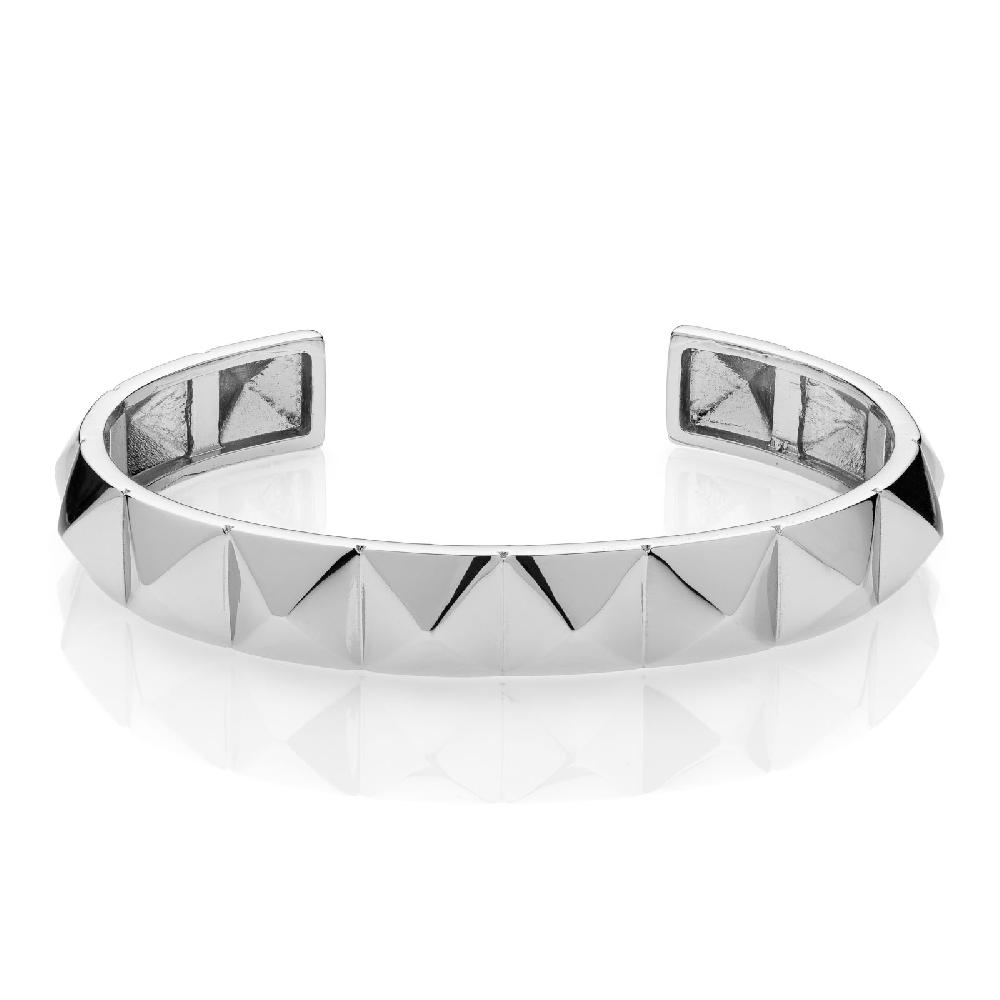 Unoaerre Bracciale rigido in bronzo argentato piramidi | UNOAERRE Gioielli Ultimi due giorni