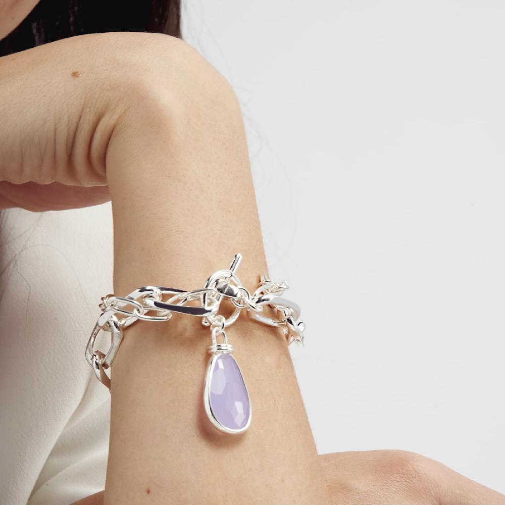 Unoaerre Bracciale in bronzo argentato cristallo glicine | UNOAERRE Gioielli Promozione temporanea