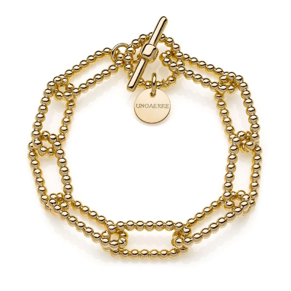 Unoaerre Bracciale donna con bagno in oro rosa catena forzatina a palline | UNOAERRE Gioielli Limitato a 3 giorni