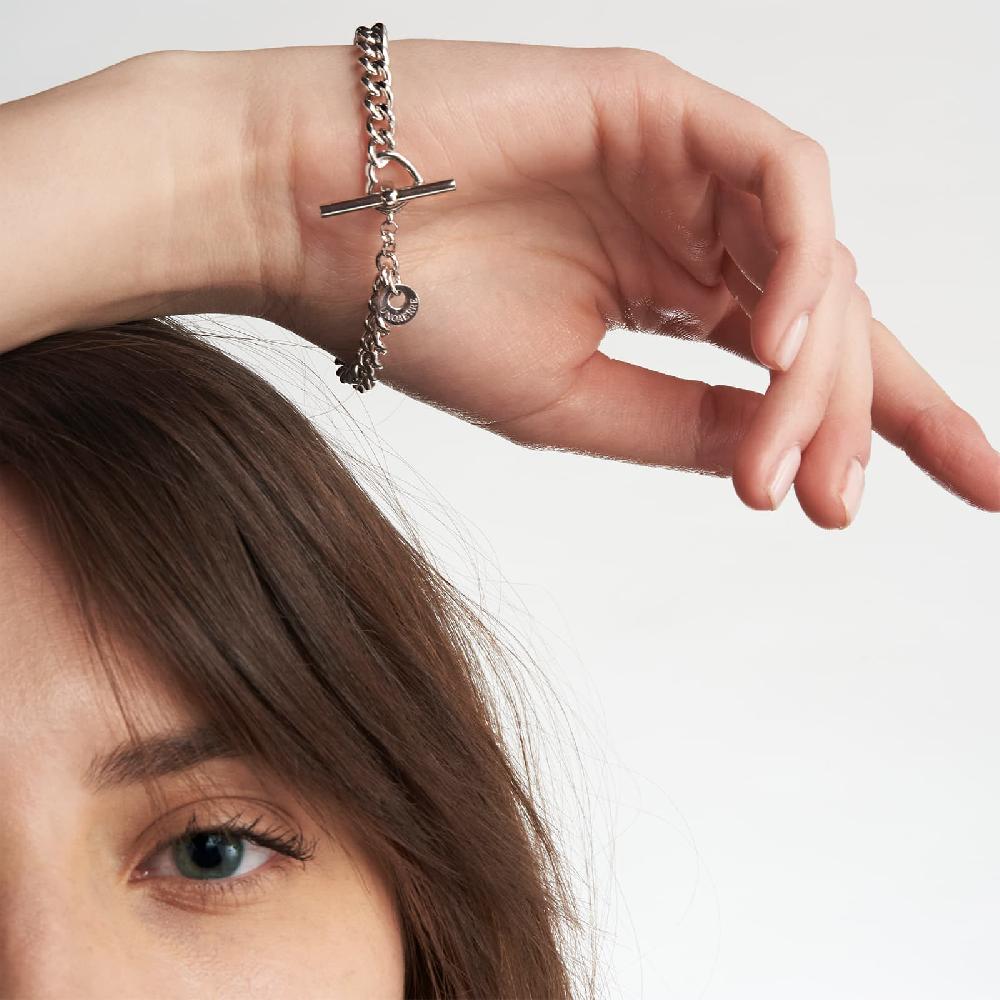 Unoaerre Bracciale in argento rodiato con cuori e cubic zirconia | UNOAERRE Gioielli Qualità