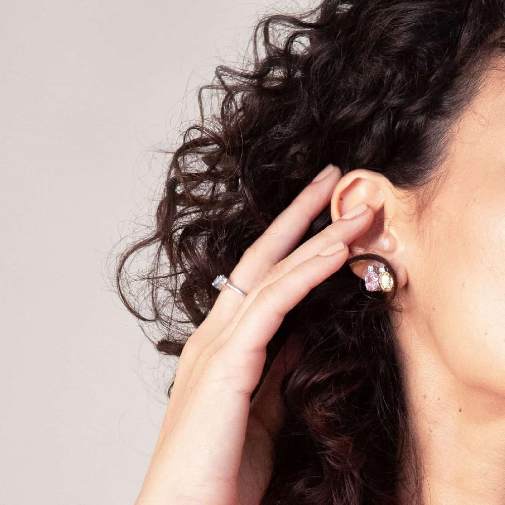 Unoaerre Orecchini in argento con e zicornia cubica rosa | UNOAERRE Gioielli Offerta speciale della fabbrica