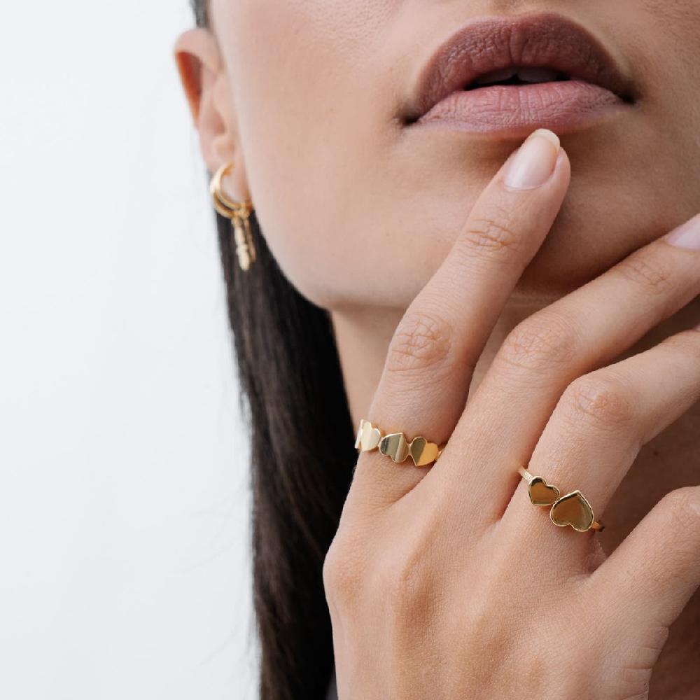 Unoaerre Anello in oro con cuore grande e piccolo | UNOAERRE Gioielli Enormi risparmi