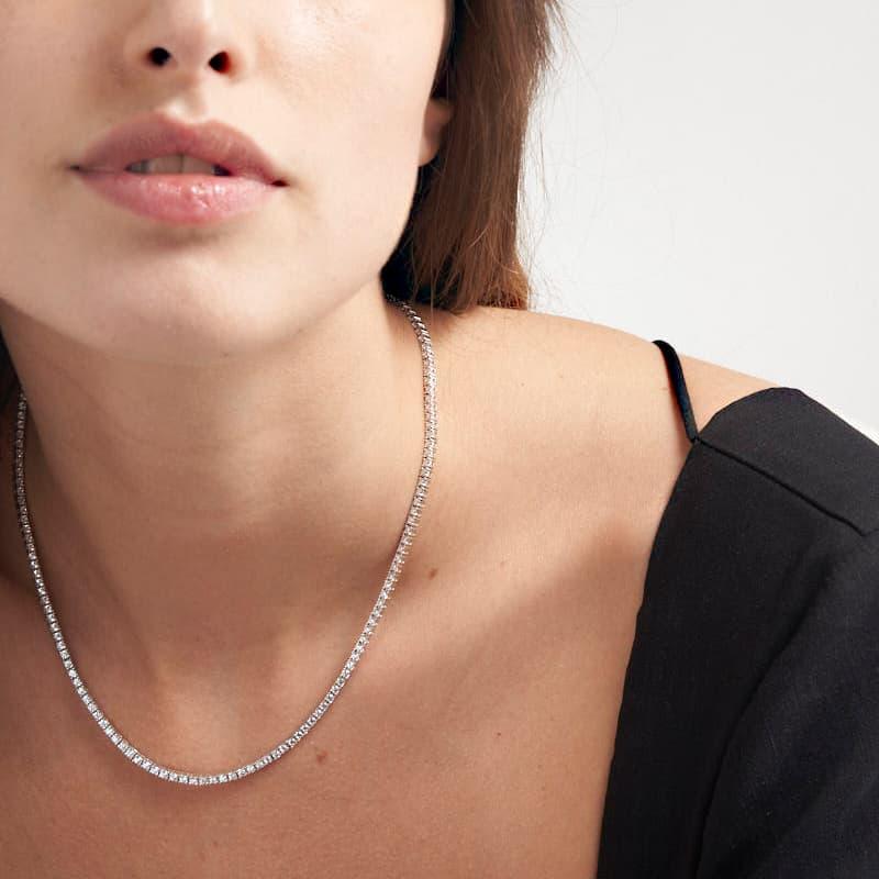 Unoaerre Collana tennis in argento rodiato con cubic zirconia | UNOAERRE Gioielli Pezzi Unici