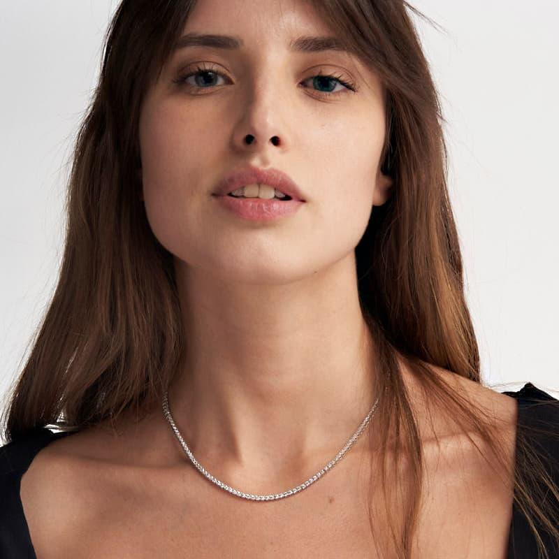 Unoaerre Collana tennis in argento rodiato con cubic zirconia | UNOAERRE Gioielli Pezzi Unici