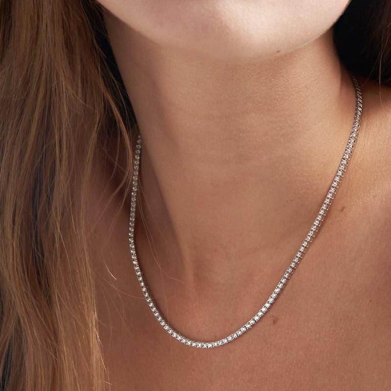 Unoaerre Collana tennis in argento rodiato con cubic zirconia | UNOAERRE Gioielli Pezzi Unici