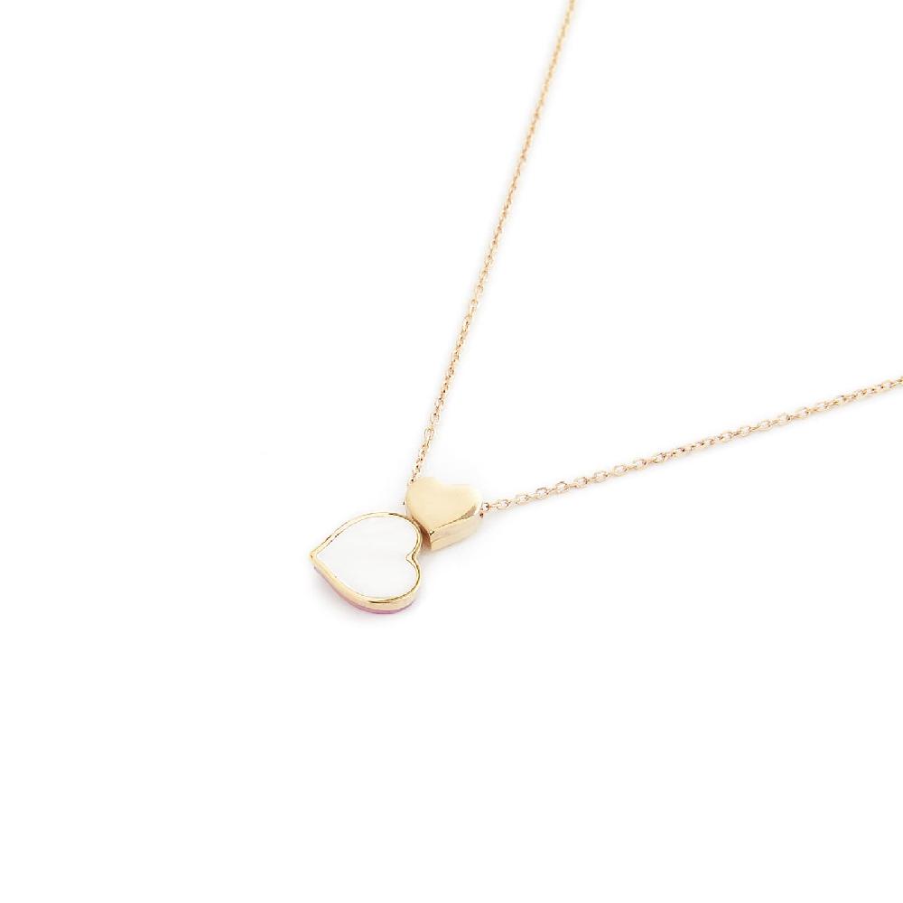 Unoaerre Collana in oro con cuori in oro e madreperla | UNOAERRE Gioielli Negozi Online