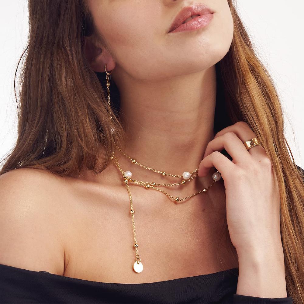 Unoaerre Collana in bronzo dorato con perle | UNOAERRE Gioielli Acquista Ora