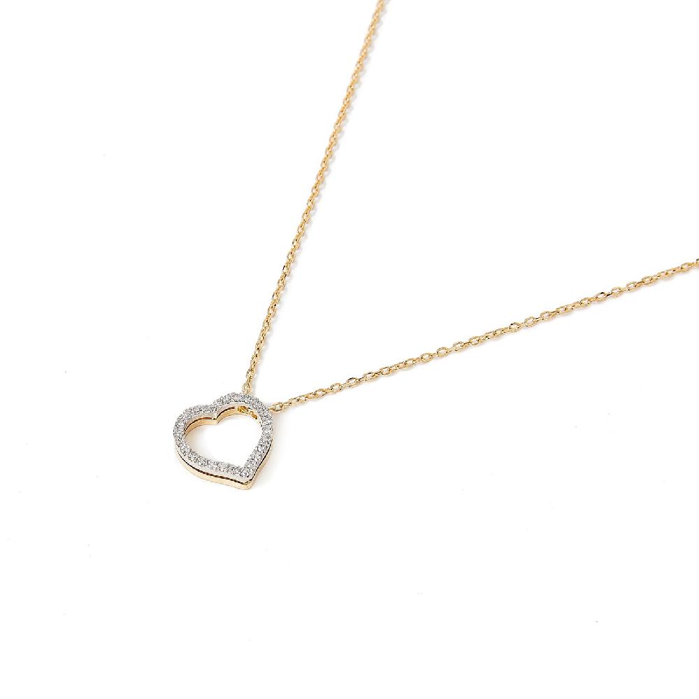 Unoaerre Collana corta in oro con cuore e diamanti | UNOAERRE Gioielli Fino Al -60%