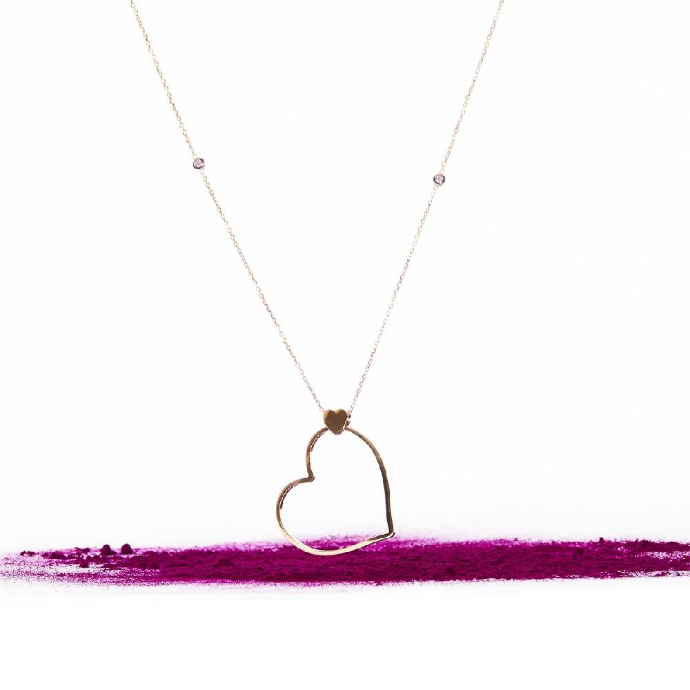 Unoaerre Collana lunga in oro con cuore e diamanti Batticuore | UNOAERRE Gioielli Affare Del Giorno