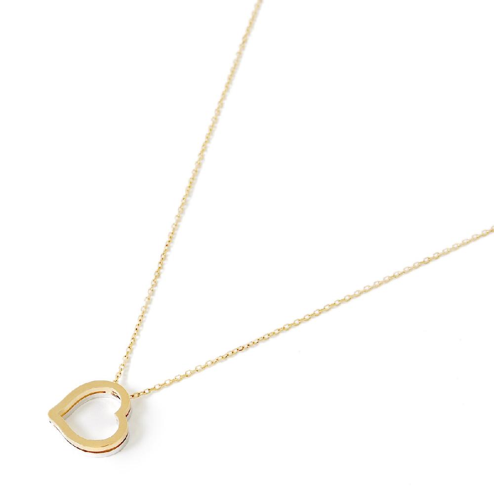 Unoaerre Collana in oro con pendente cuore bicolore | UNOAERRE Gioielli Prezzo Ridotto
