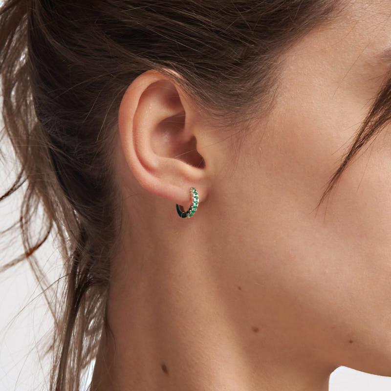 Unoaerre Orecchini in argento con zirconia cubica verde | UNOAERRE Gioielli Offerte