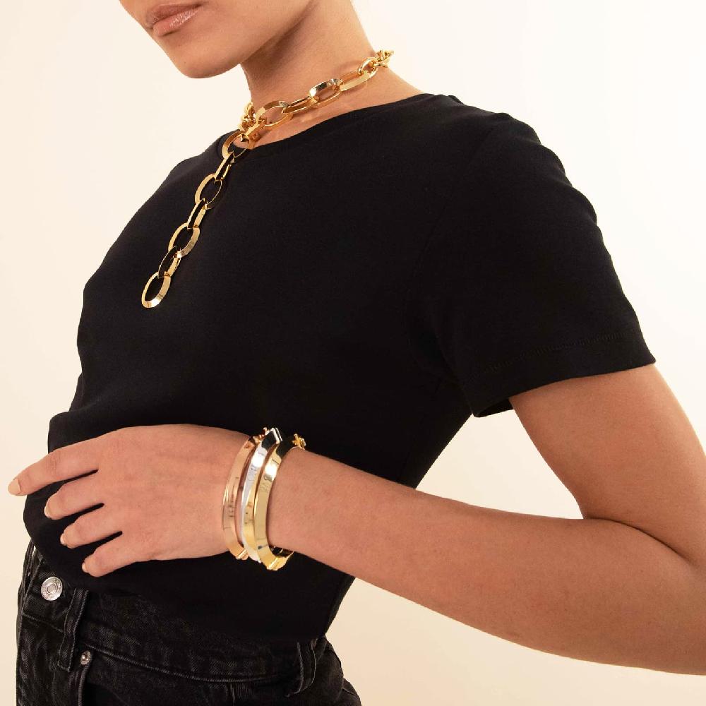 Unoaerre Bracciale argentato rigido a tubo triangolare da donna | UNOAERRE Gioielli Fino al 65% di sconto