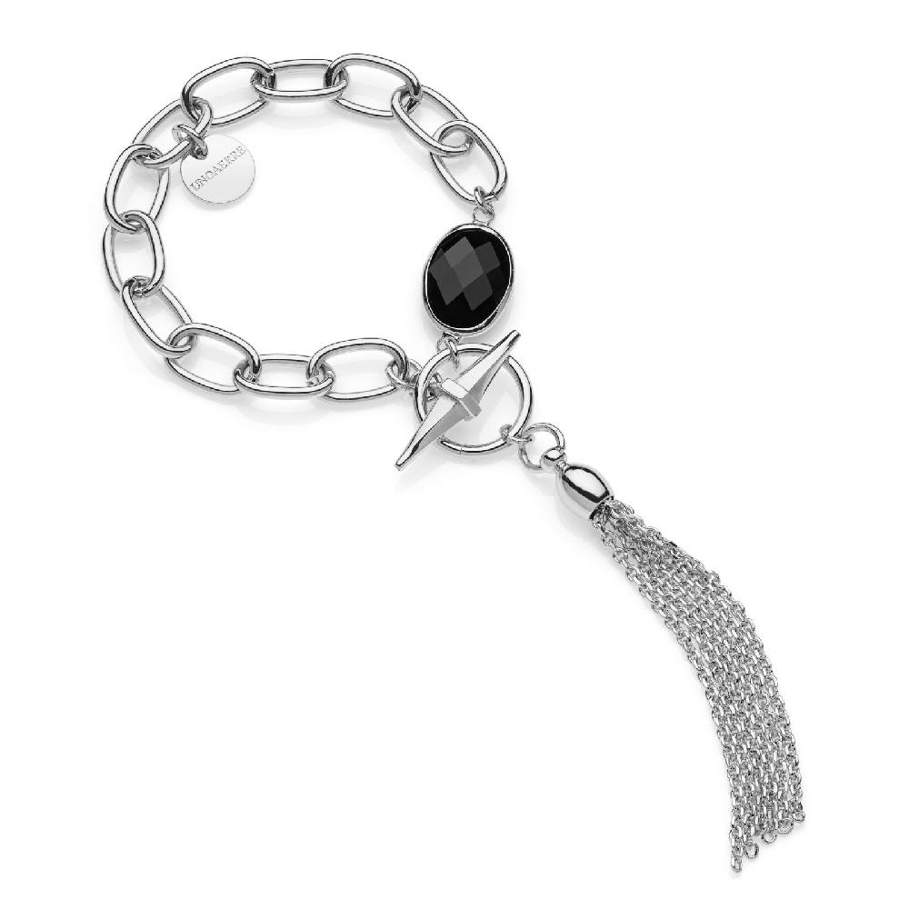 Unoaerre Bracciale catena argento e pietra nera | UNOAERRE Gioielli Limitato a 3 giorni