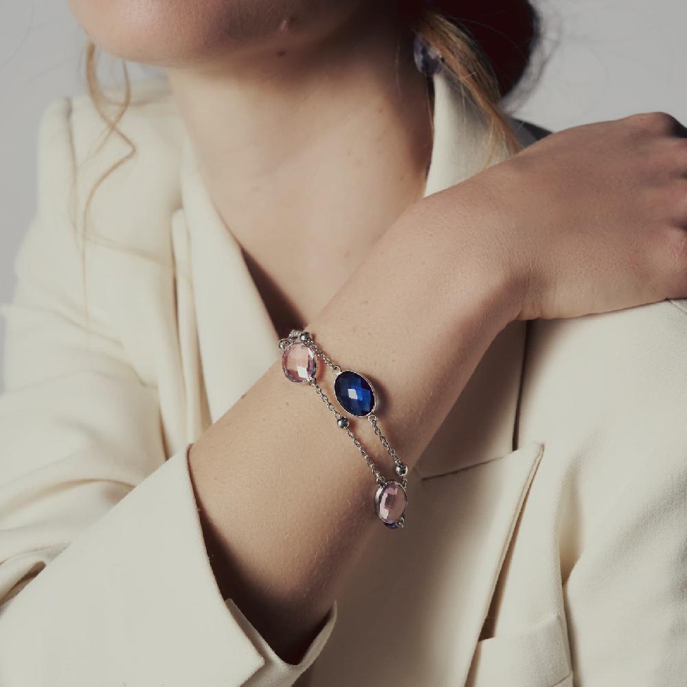Unoaerre Bracciale donna con pietre rosa e blu | UNOAERRE Gioielli Nuovo
