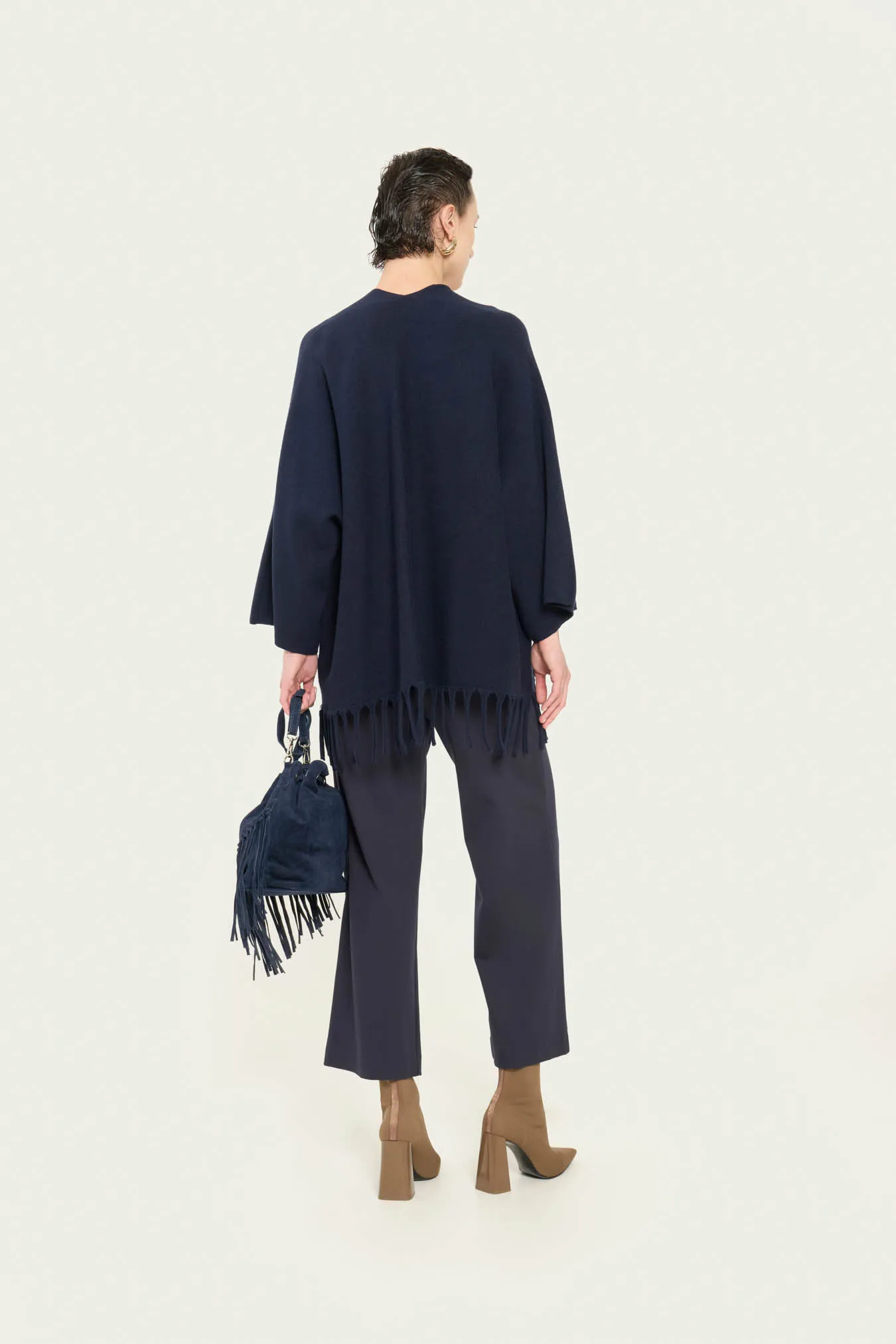 ﻿Vicario cinque Cardigan over viscosa con frange Mildred 2025