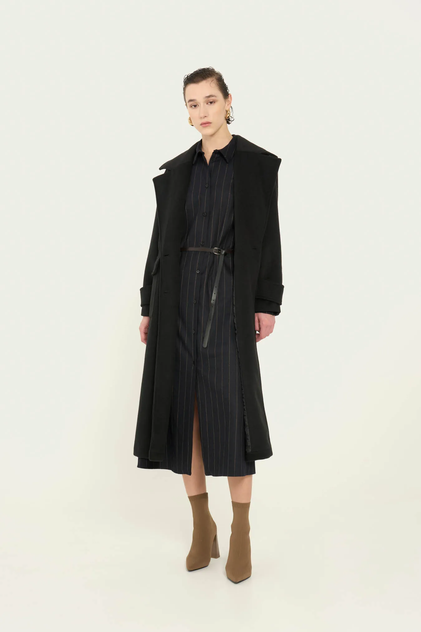 Vicario cinque Cappotto doppiopetto oversize nero Cate Soddisfazione Garantita