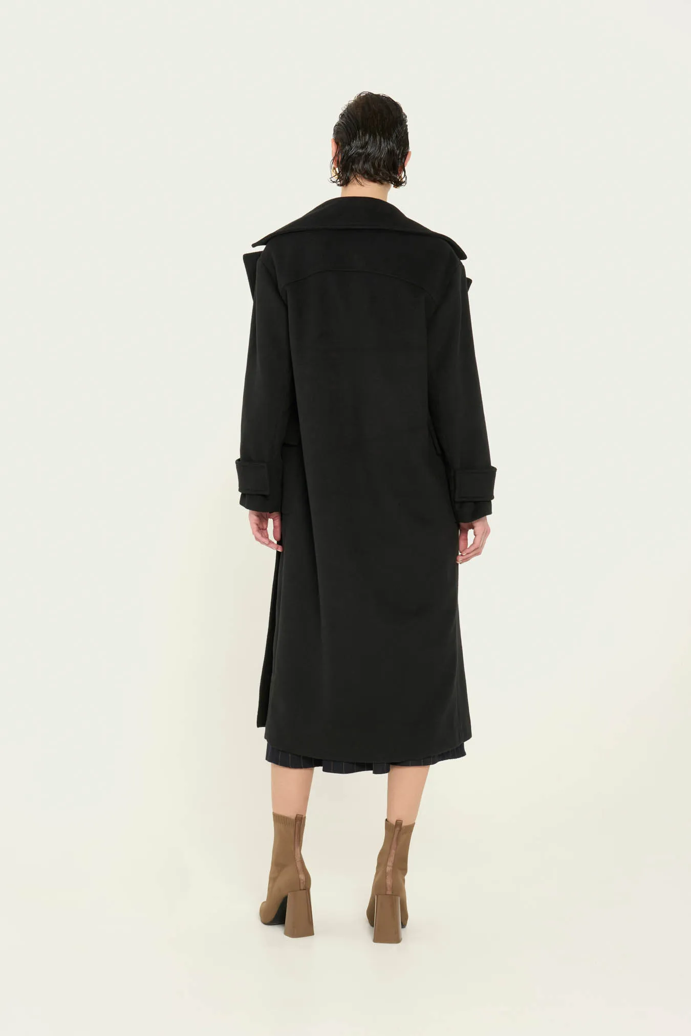 Vicario cinque Cappotto doppiopetto oversize nero Cate Soddisfazione Garantita