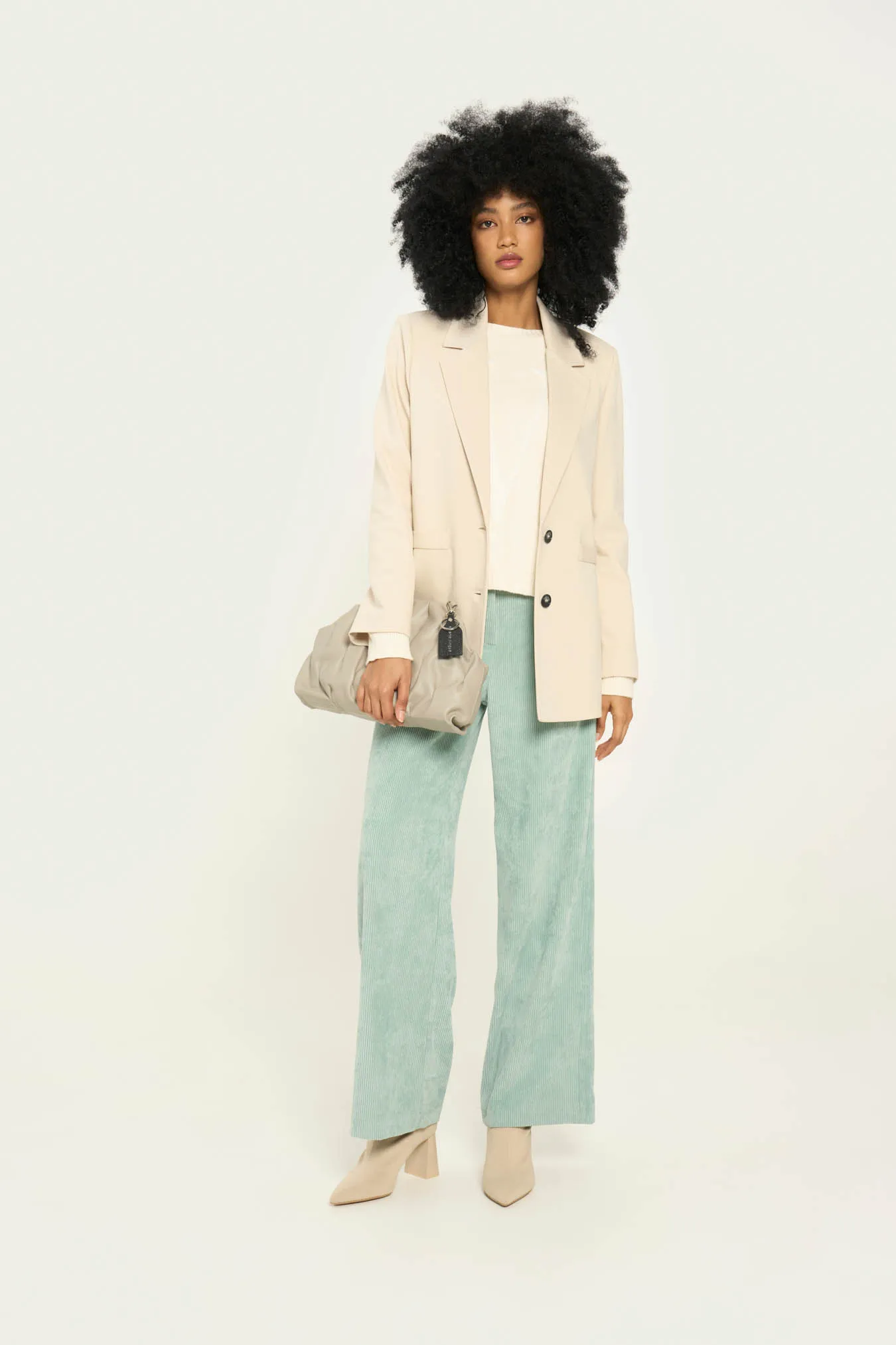 Vicario cinque Pantalone palazzo velluto stretch Partenope Convenienza