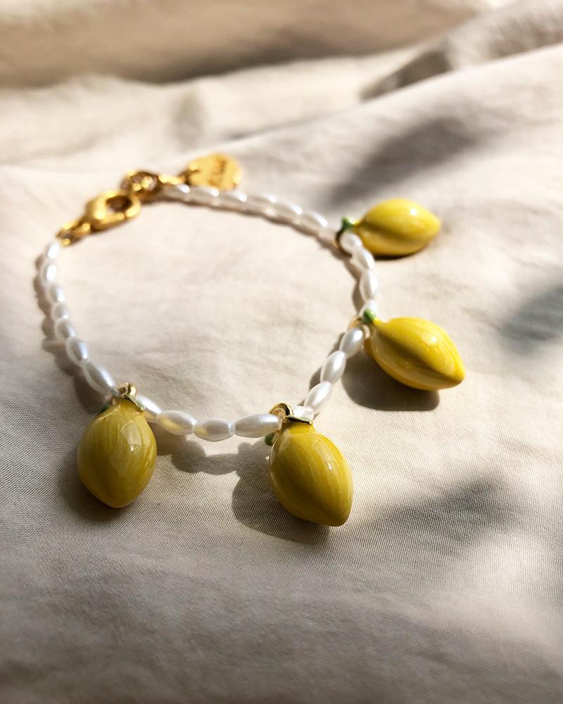 Y'am Capri Pearl bracelet with pendants lemons Affare Del Giorno