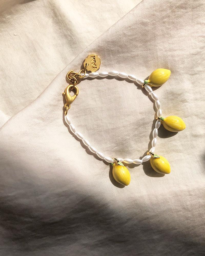 Y'am Capri Pearl bracelet with pendants lemons Affare Del Giorno