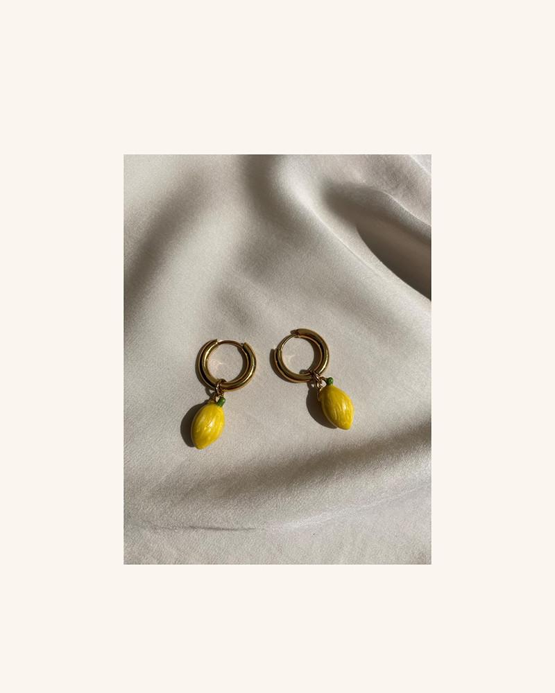 Y'am Capri Lemons hoop earrings - small size Prezzo Ridotto