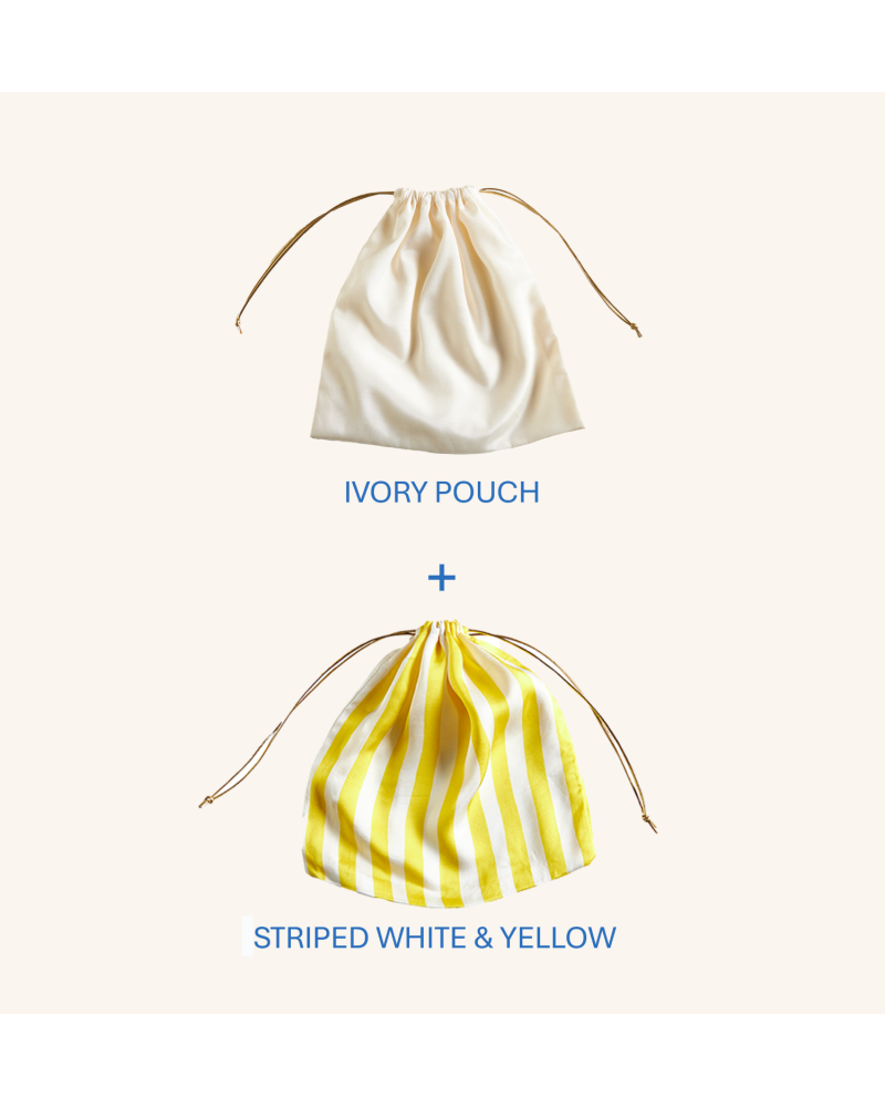 Y'am Capri Helenuccia Bag + un sacchetto colorato righe bianche e gialle Convenienza