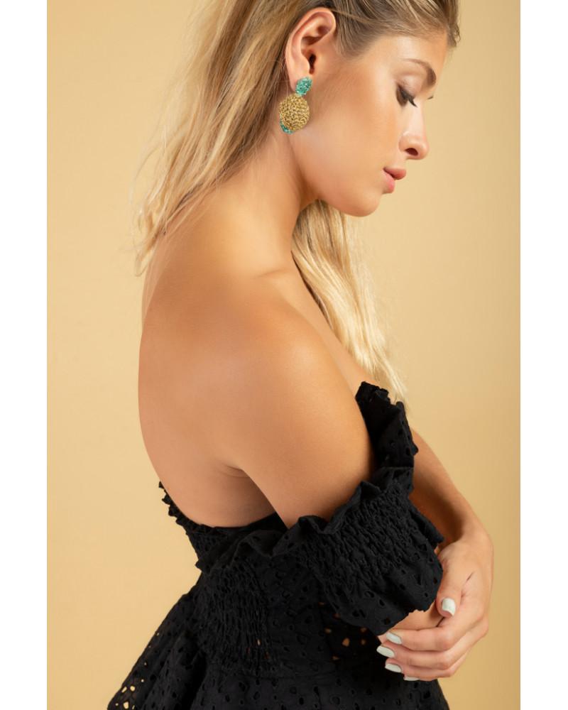 Y'am Capri Lemons Crochet earrings (small size) Moda