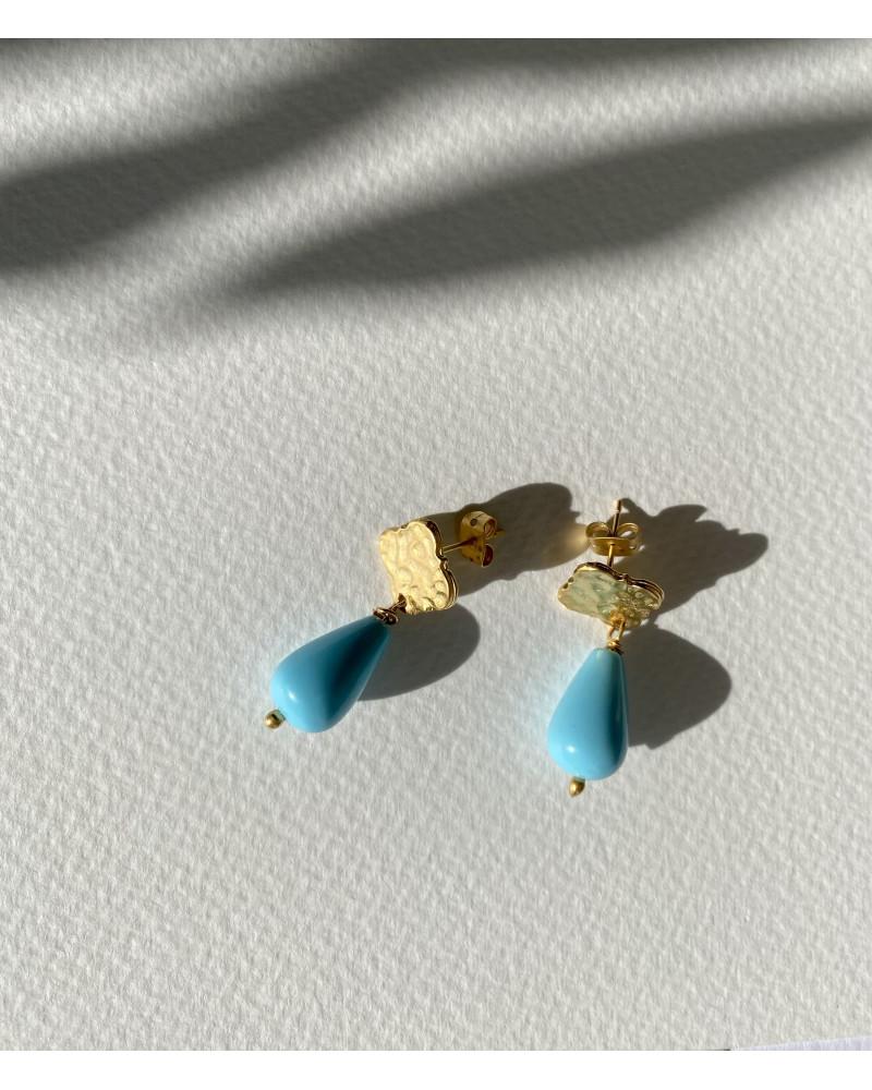 Y'am Capri Y'AM mini stud earrings with turquoise paste Promozione
