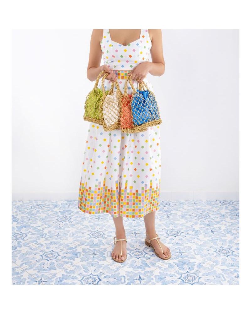 Y'am Capri Helenuccia Bag + un sacchetto colorato blu carta da zucchero Qualità Garantita