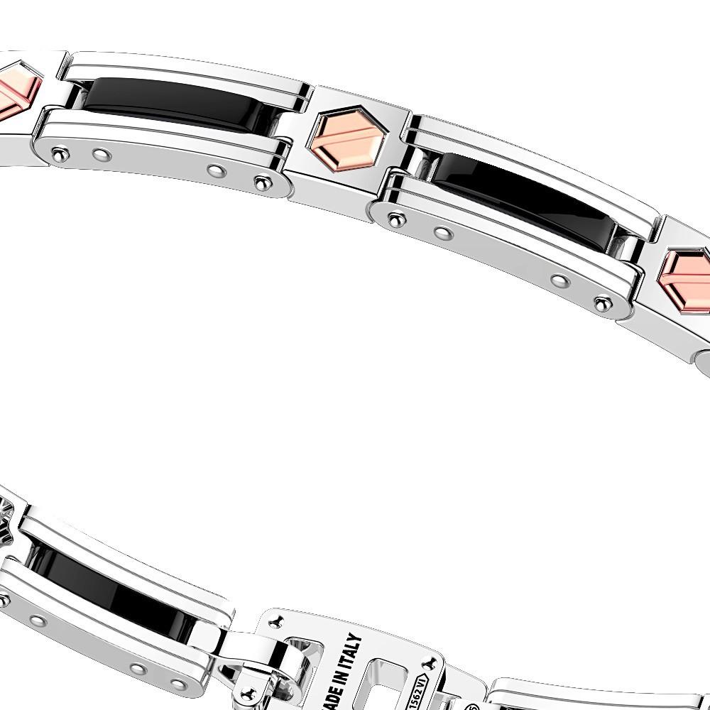 Zancan Bracciale Zancan in argento e ceramica con viti in oro rosa Hotsell