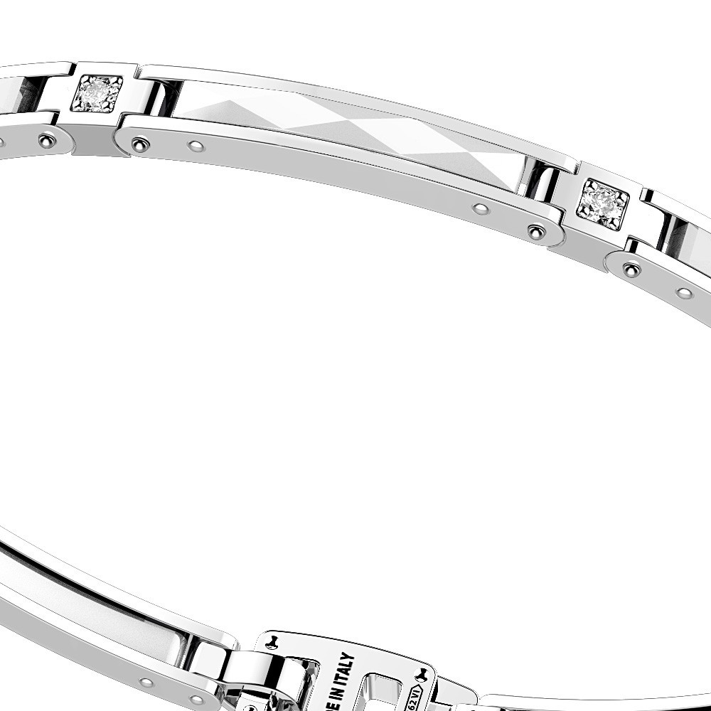 Zancan Bracciale Zancan in argento e ceramica con pietre Vendite Flash