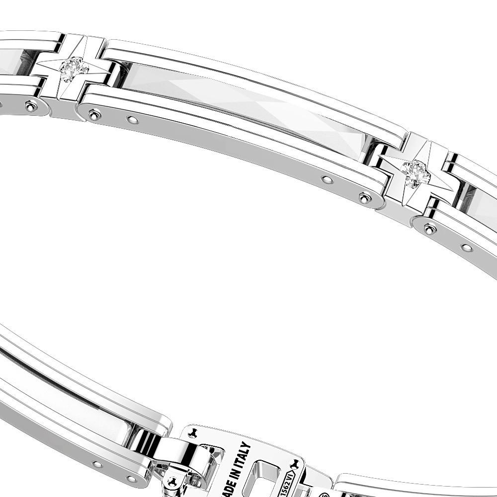 Zancan Bracciale Zancan in argento e ceramica con pietre Negozio