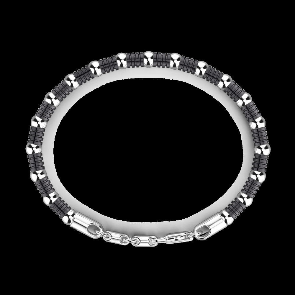 Zancan Bracciale Zancan morbido in argento a sfere ed elementi tubolari Qualità Garantita
