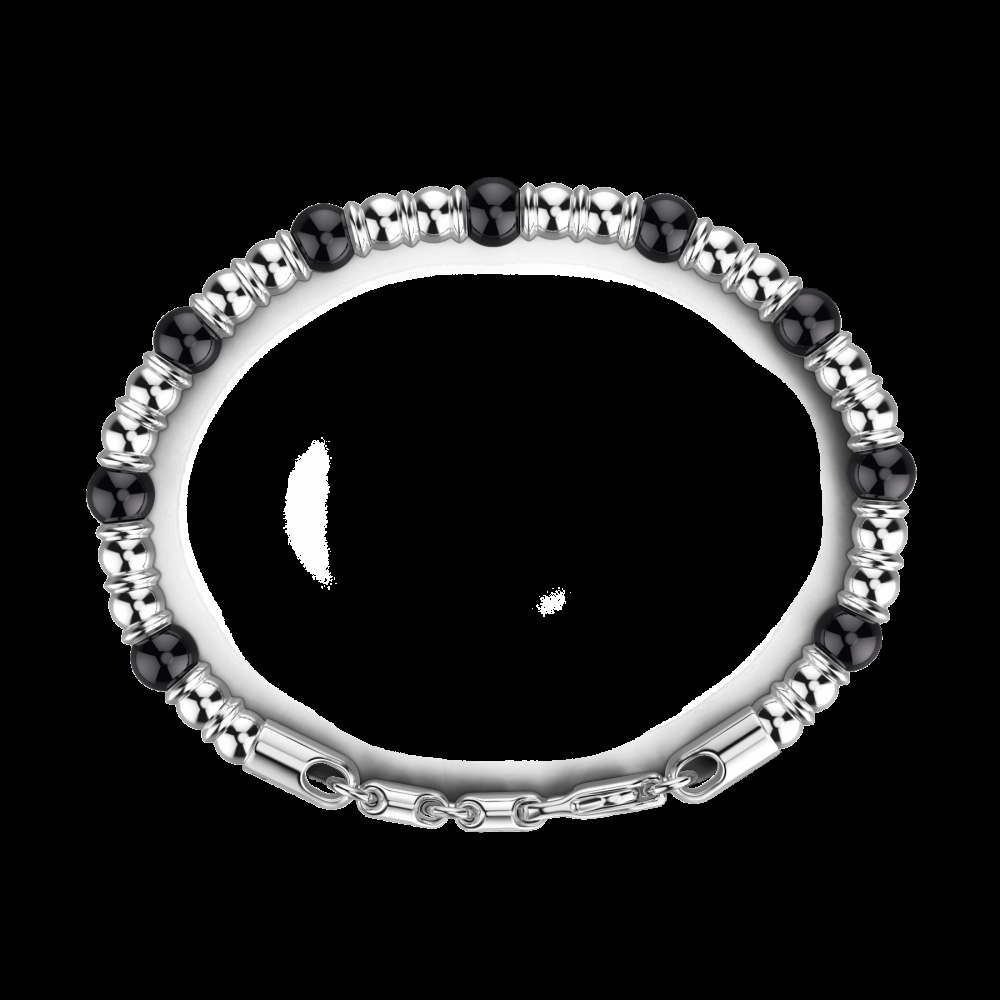 Zancan Bracciale Zancan morbido con sfere in argento e in pietre dure naturali Consegna Veloce