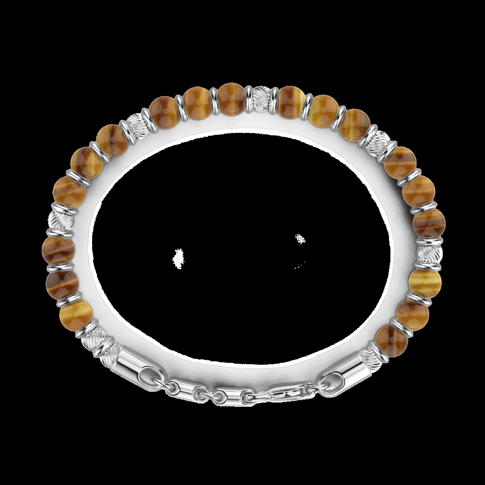 Zancan Bracciale Zancan morbido con sfere in argento e in pietre dure naturali Promozione Limitata