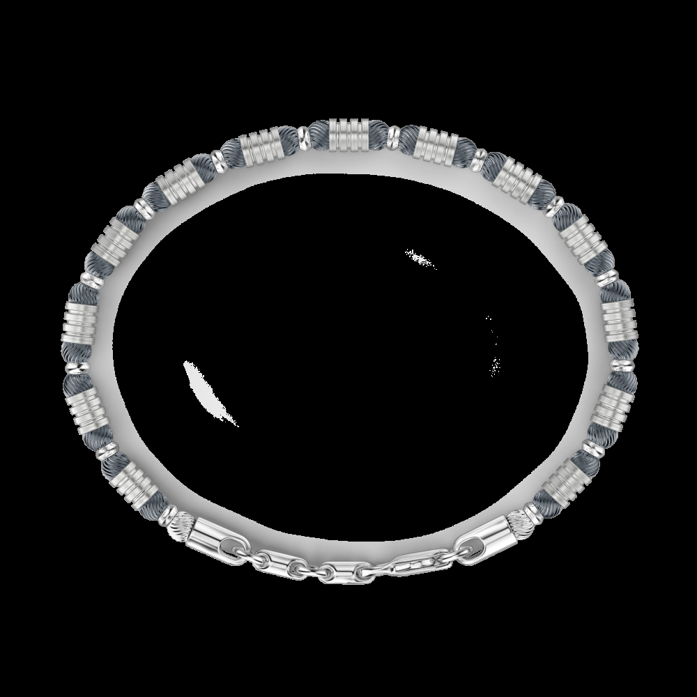 Zancan Bracciale Zancan morbido in argento a sfere ed elementi tubolari Novità