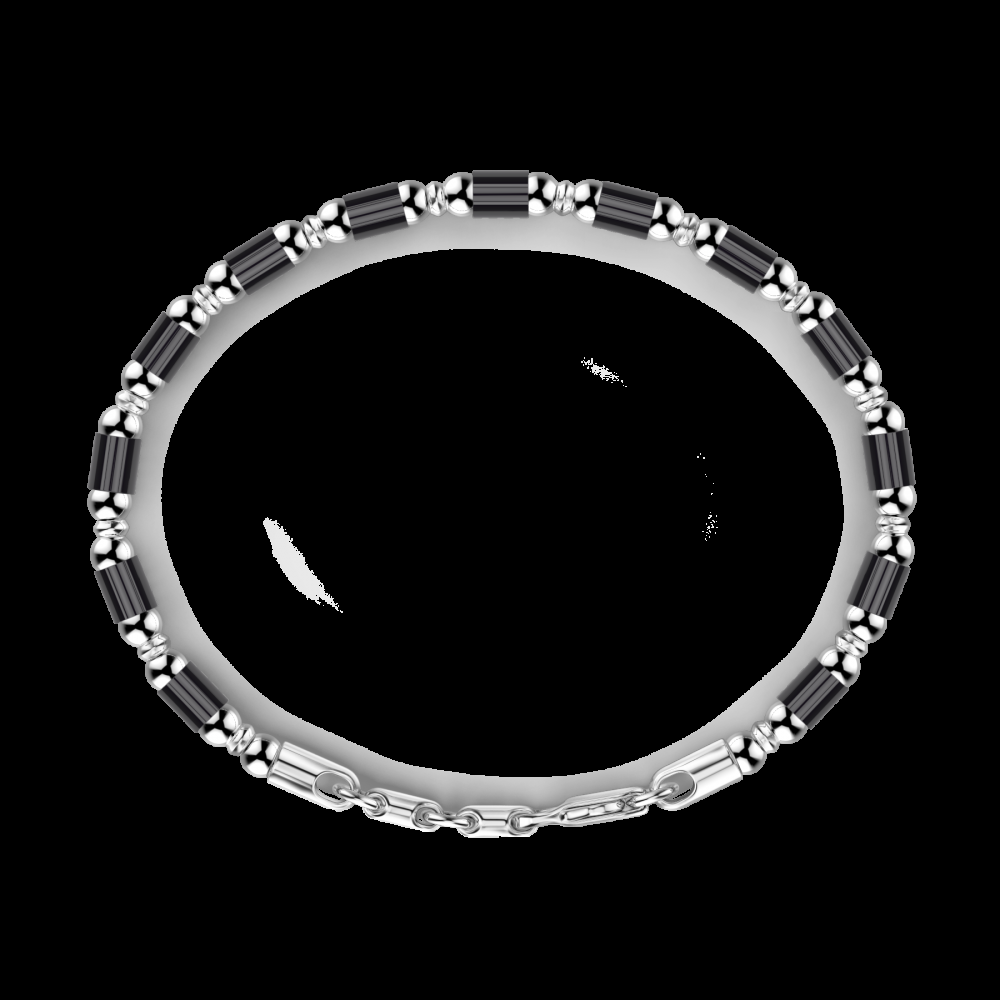 Zancan Bracciale Zancan morbido in argento a sfere ed elementi tubolari Sconto