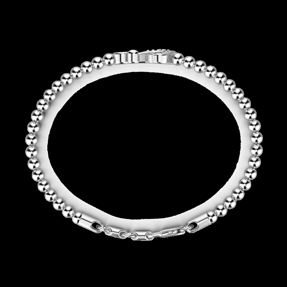Zancan Bracciale Zancan morbido con sfere in argento ancora e pietre Economico