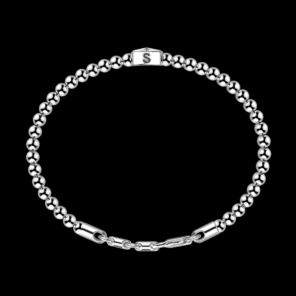Zancan Bracciale Zancan morbido con sfere in argento e rosa dei venti Online