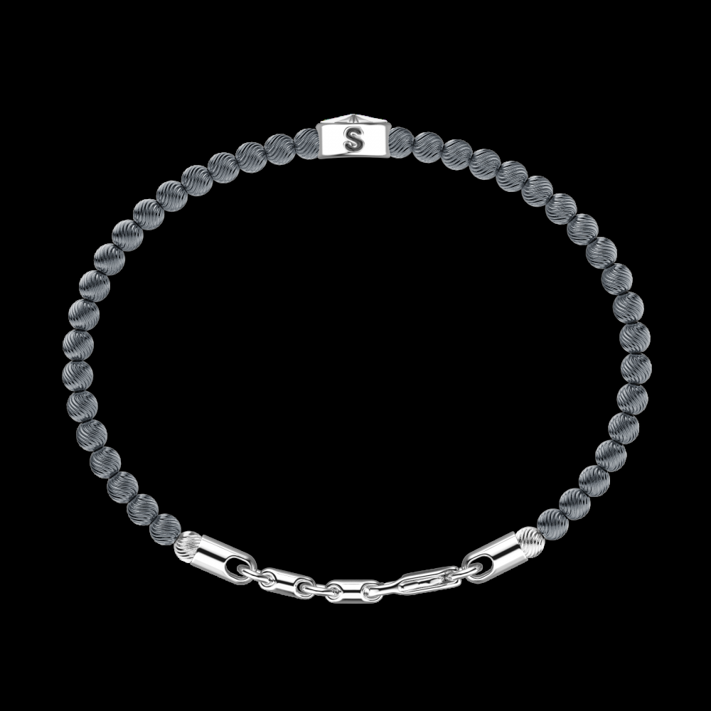 Zancan Bracciale Zancan morbido con sfere in argento e rosa dei venti Outlet