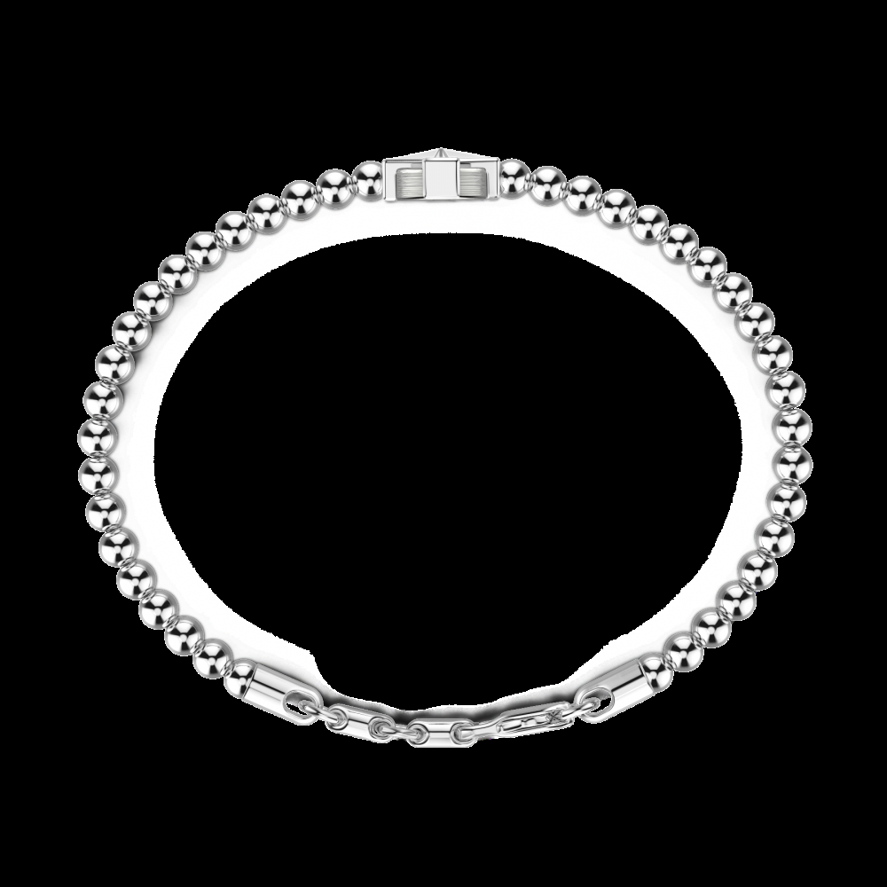 Zancan Bracciale Zancan morbido con sfere in argento e croce greca In Vendita