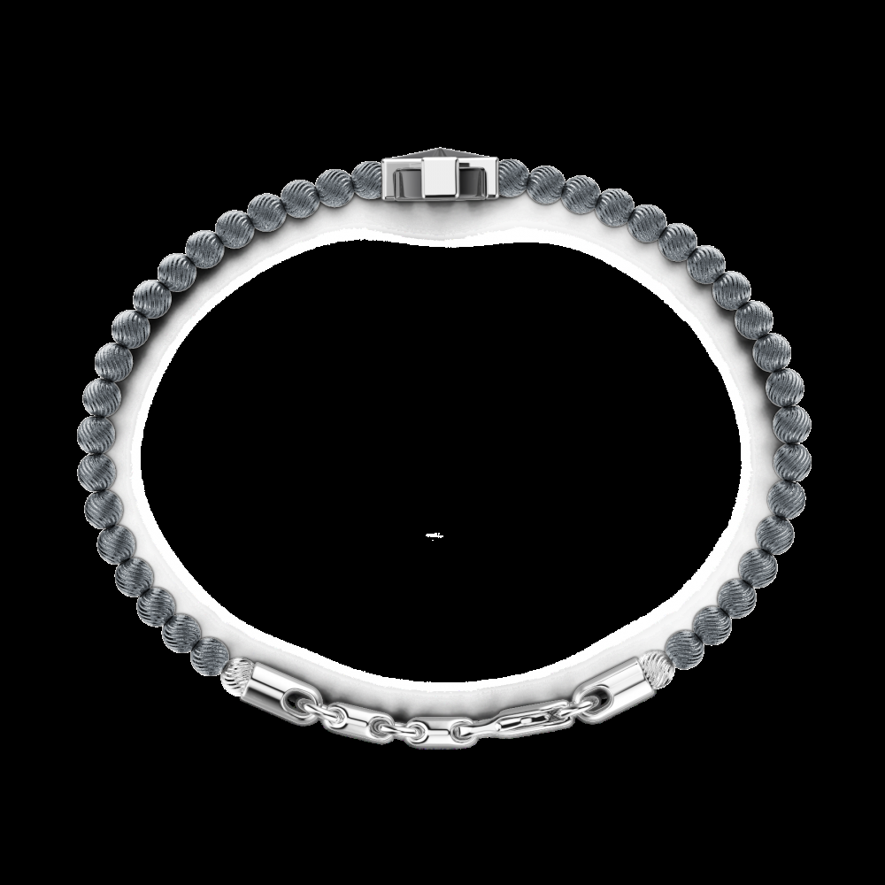 Zancan Bracciale Zancan morbido con sfere in argento e croce greca Saldi