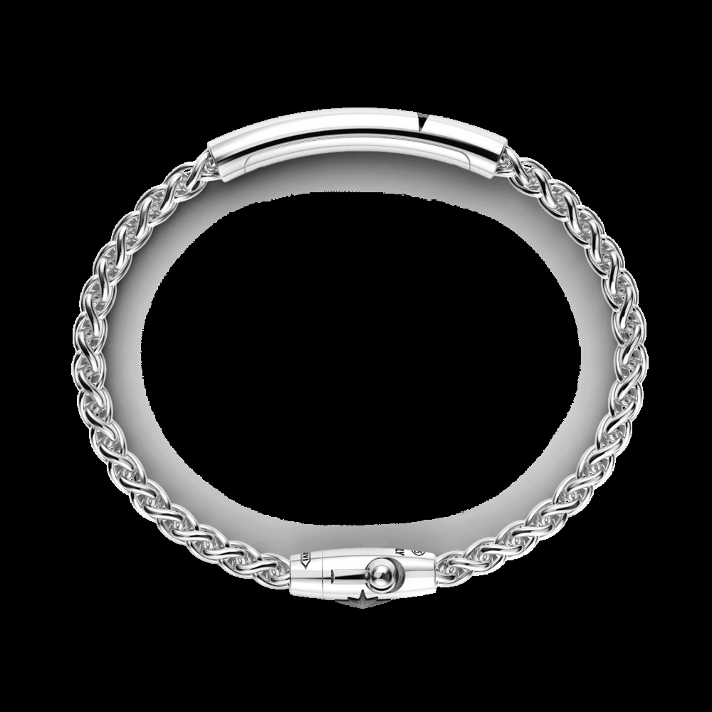Zancan Bracciale Zancan in argento con targa e pietra nera Saldi Di Fabbrica