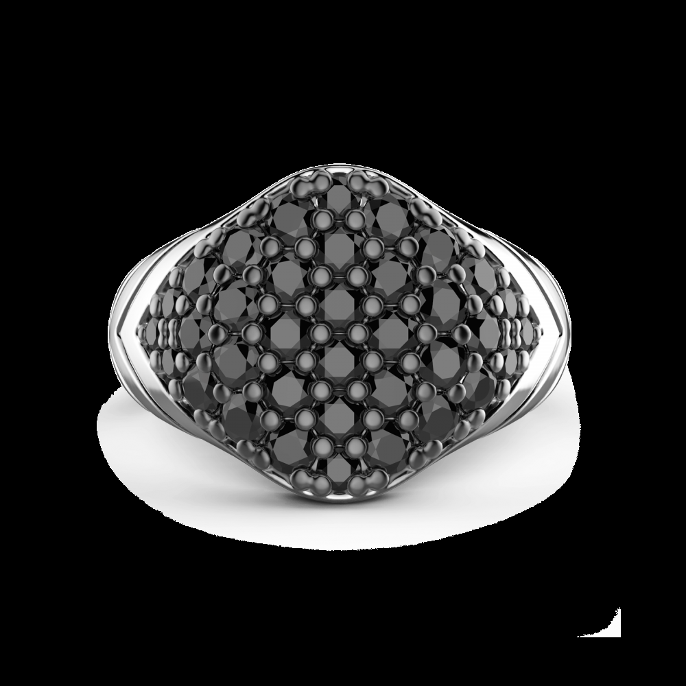 Zancan Anello Zancan in argento con pietre nere Vendita