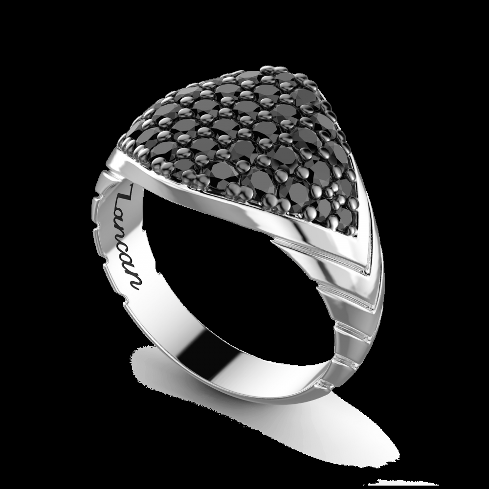 Zancan Anello Zancan in argento con pietre nere Vendita