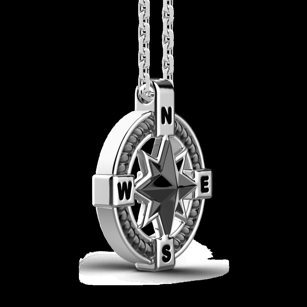 Zancan Collana Zancan in argento con pendente a rosa dei venti in ceramica Promozione