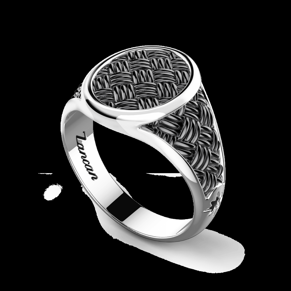 Zancan Anello chevalier Zancan in argento brunito Spedizione Gratuita